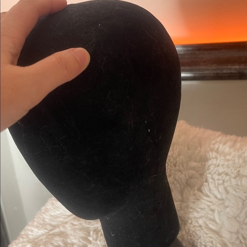 Black Velvet styrofoam Mannequin Head for display . Preowned - Picture 7 of 8